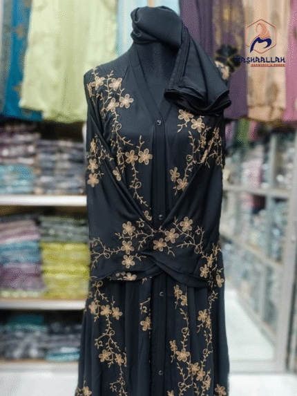 প্রিমিয়াম দুবাই চেরি কাপড়ের চারুলতা বোরখা