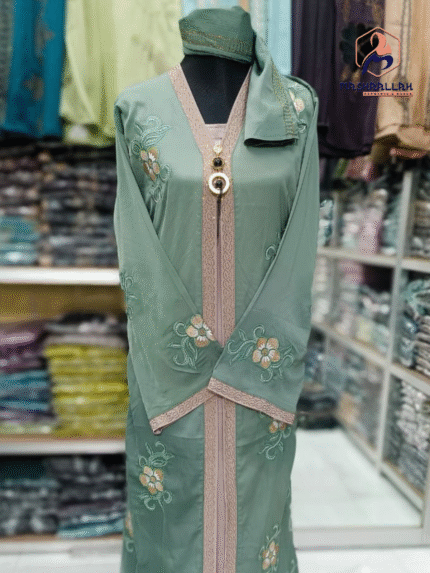 প্রিমিয়াম জাফরান কাপড়ের মাকরোসা বোরখা